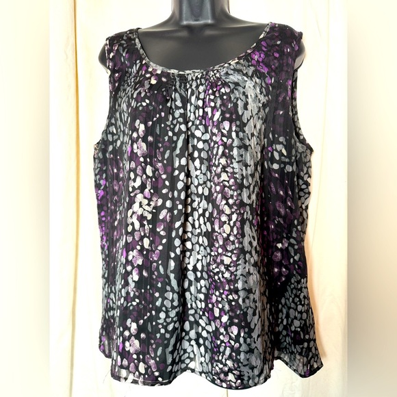 Kasper Women's Sz XL Sleeveless Layered Dressy Blouse - Picture 1 of 6
